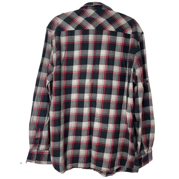 Elixir Black Gray Res Plaid Button Down/Up Long Sleeve Shirt 100% cotton XXL - Picture 9 of 10